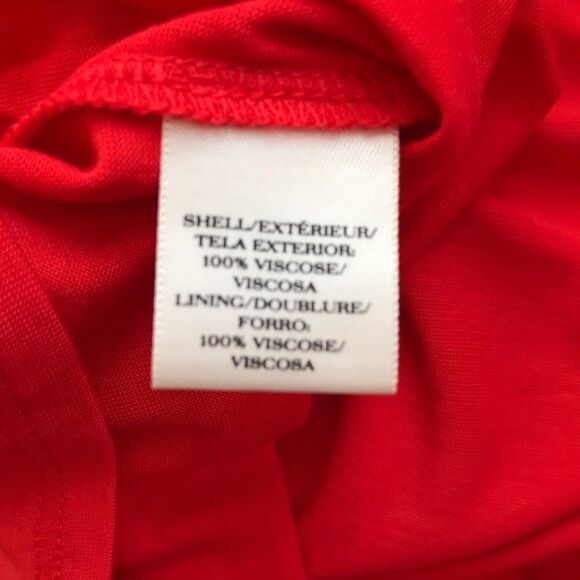 Ann Taylor Small Red Orange Ruffle Layers Short Sleeve Tee Shirt Dress Vibrant T - Picture 4 of 6